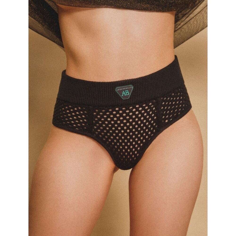 Agua Bendita Alfie Streetwear Crochet Bottoms Black Size Medium NWT